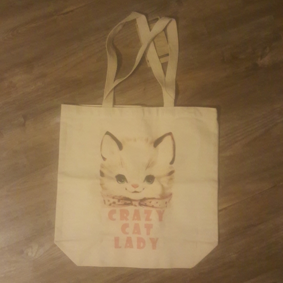 Crazy Cat Lady Recycled Cotton Canvas Eco Bag - Picture 2 of 3